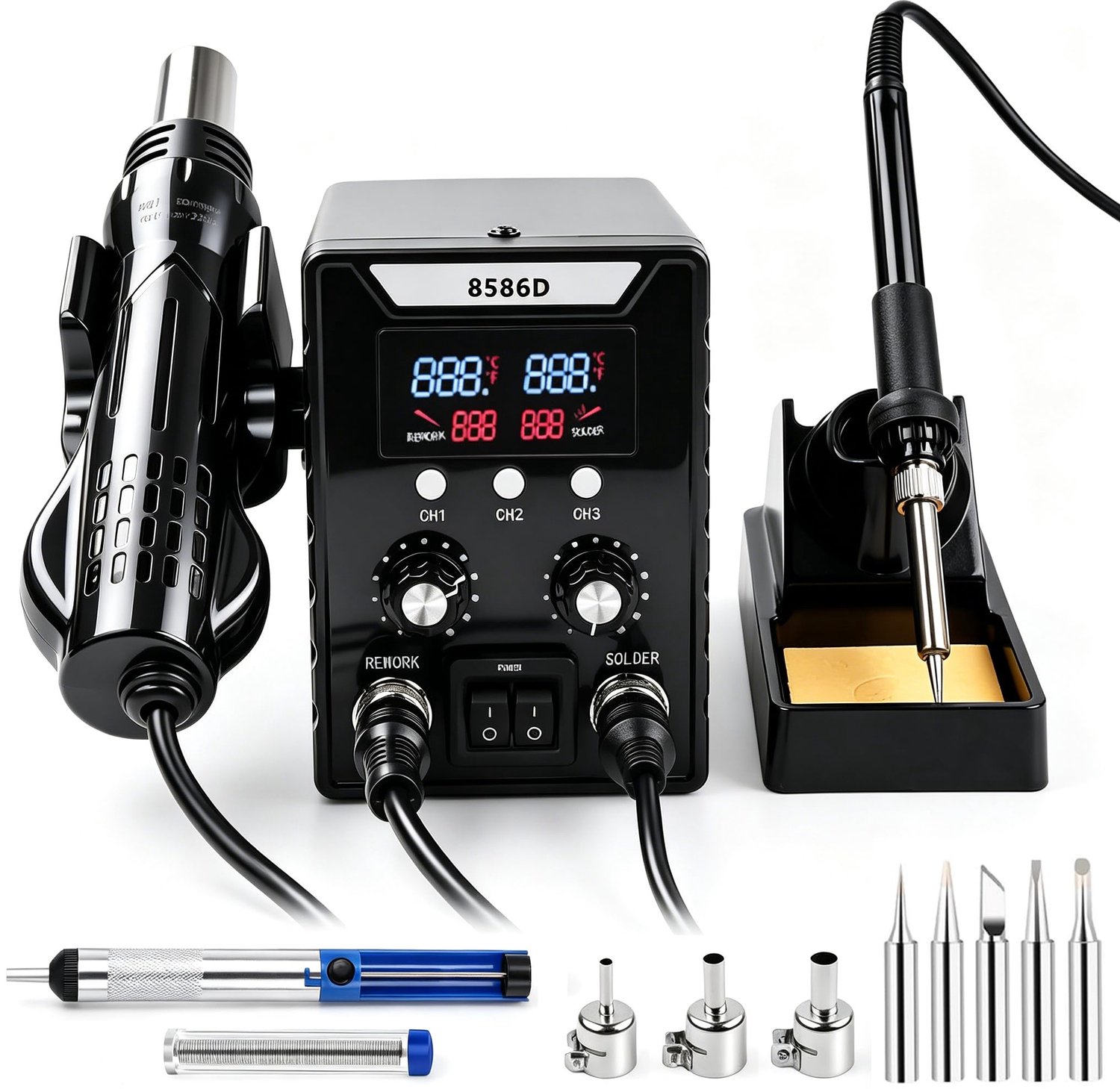 2-in-1 Soldering Station Set met Digitale Display 180-500°C
