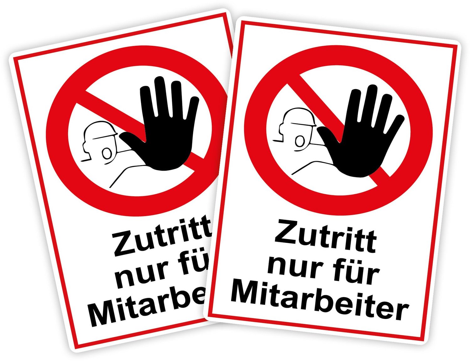 Waarschuwingsbord 'Toegang voor Medewerkers' Set van 2