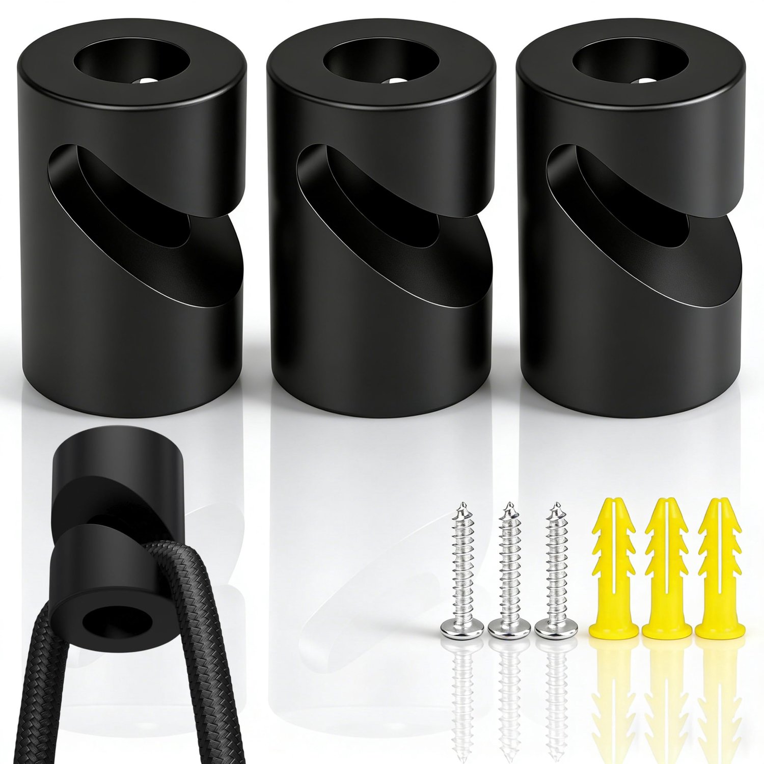 Set van 3 Opbouwkabelhouders voor Lampen