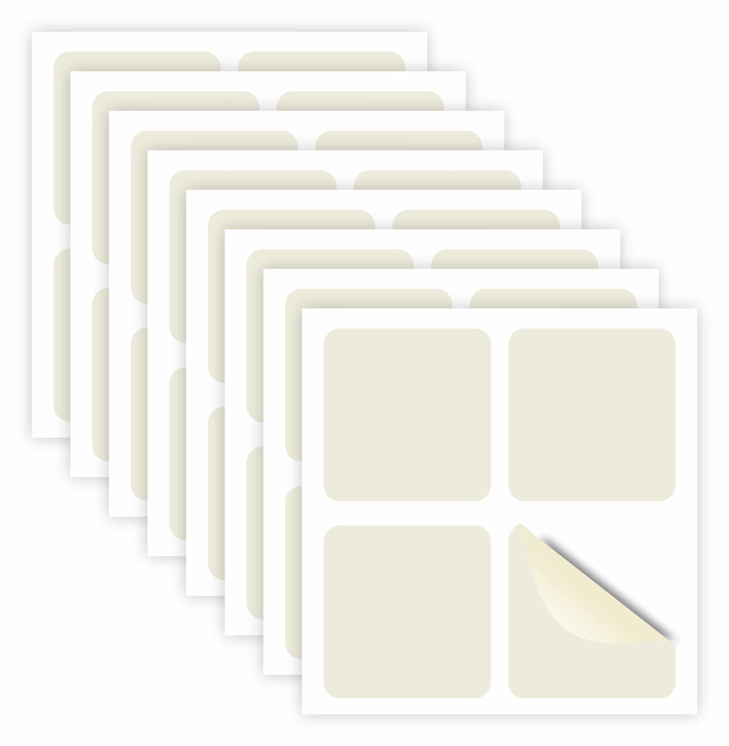 Set van 32 Anticollisiestickers - 5,5 cm Beige