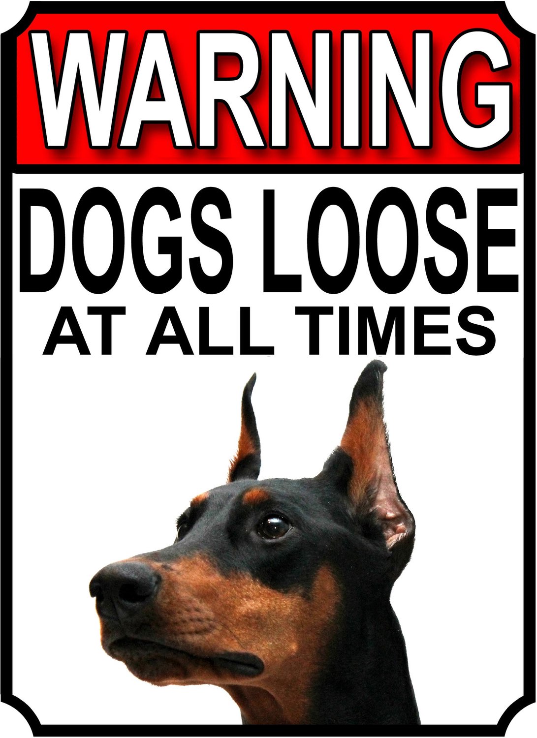 Waarschuwing: Honden Los Metaal Bord Doberman Pinscher 200MM x 150MM