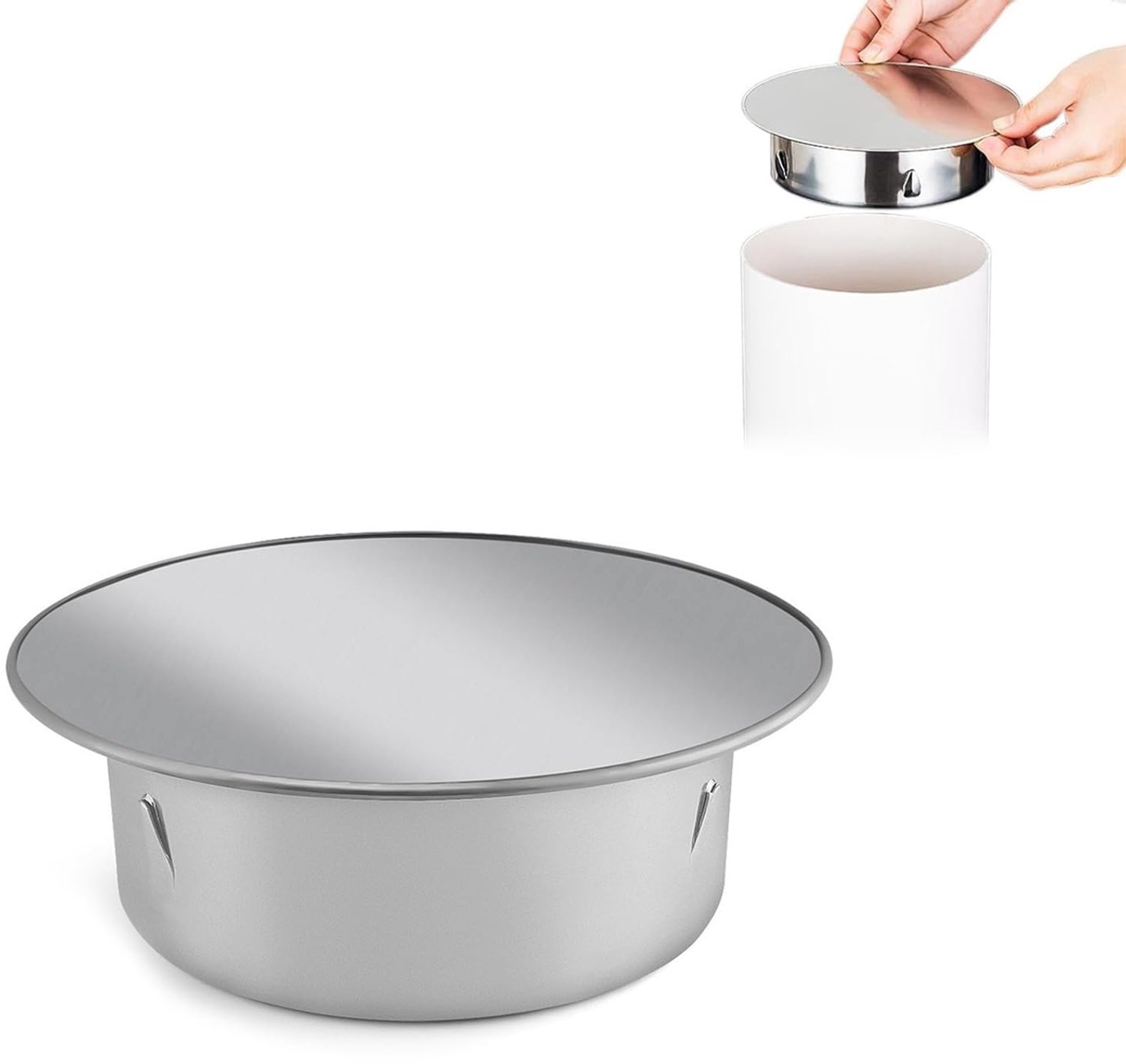 RVS Afdekplaat voor Schoorsteen met 100mm Diameter