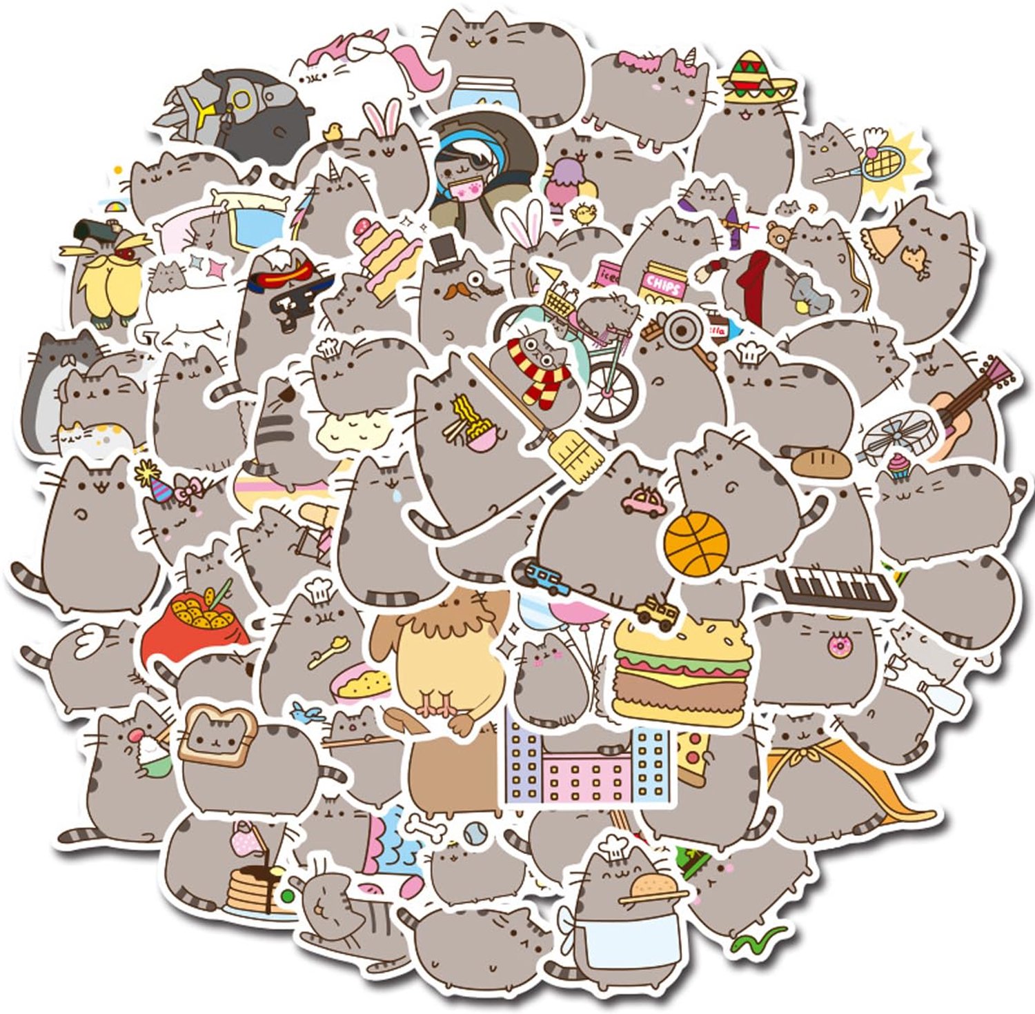 Kawaii Kattenstickers Set van 100 Stuks voor Creatief Gebruik