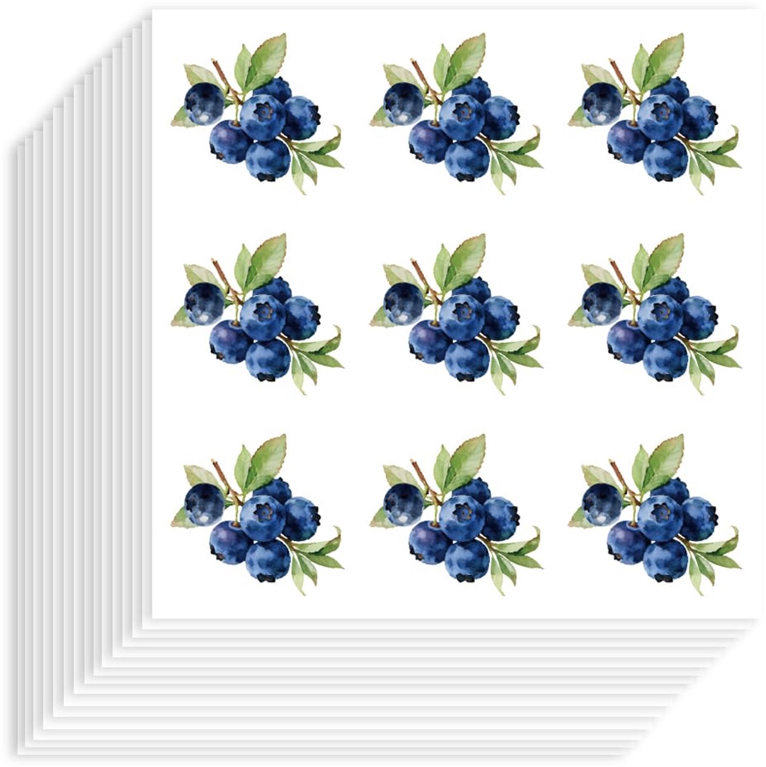 Bosbessenstickers 180 stuks - Zelfklevende Decoratieve Stickers - Waterdichte Fruitplanner - Plakboek/Kalender - Knutselen/Feest - Aquarelstijl Design - Decoratiestickers