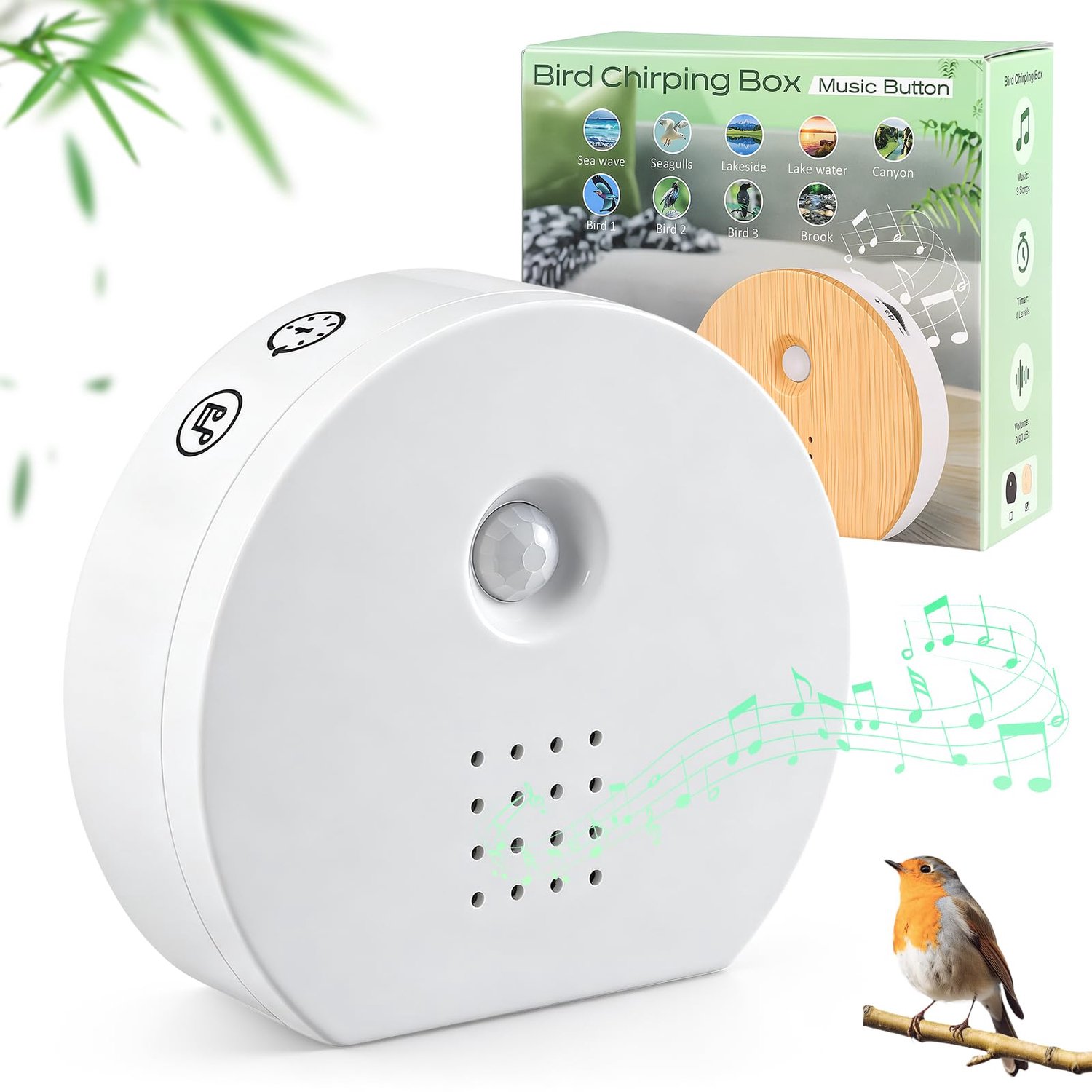 Vogelgeluiden Box met Bewegingssensor voor Ontspanning