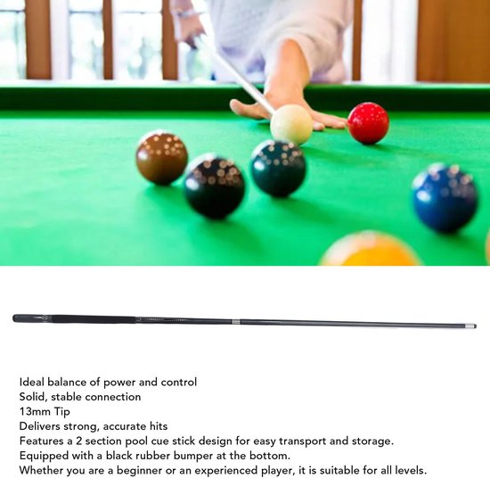 Biljartstok Koolstofvezel - 13 Mm Tip - Antislip Grip - Lichtgewicht - Schokbestendig - Premium Prestaties - Poolkeu — afbeelding 4