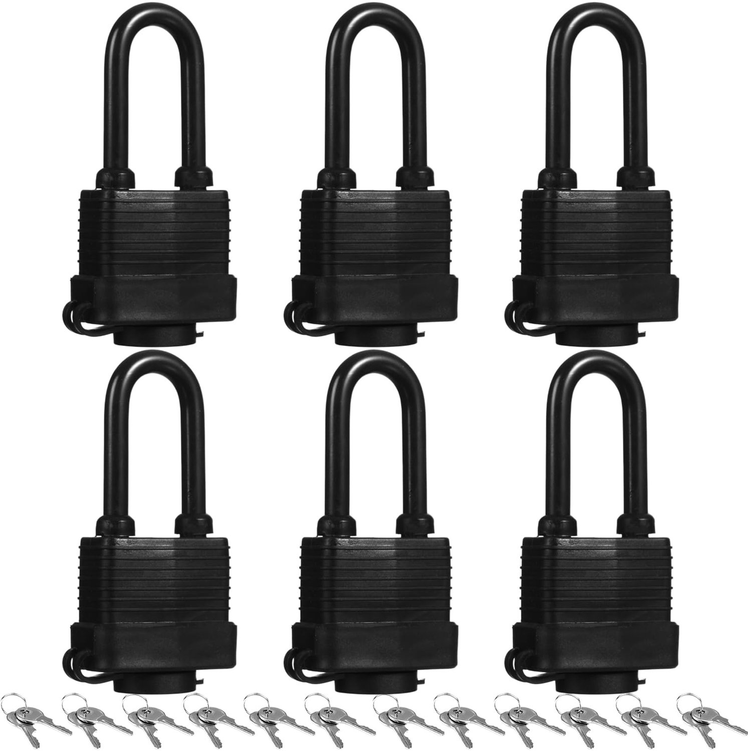 Set van 6 Waterdichte Hangsloten met Sleutels