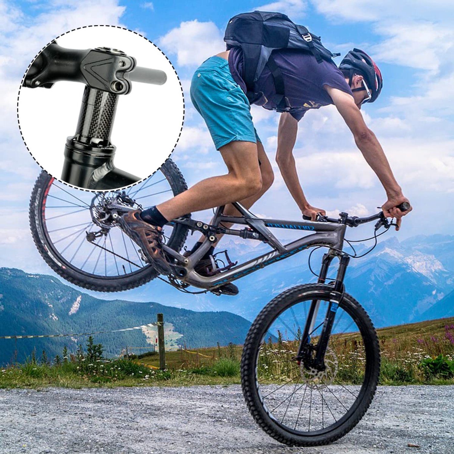 Set van 6 Carbon Fiber Fietsspacers