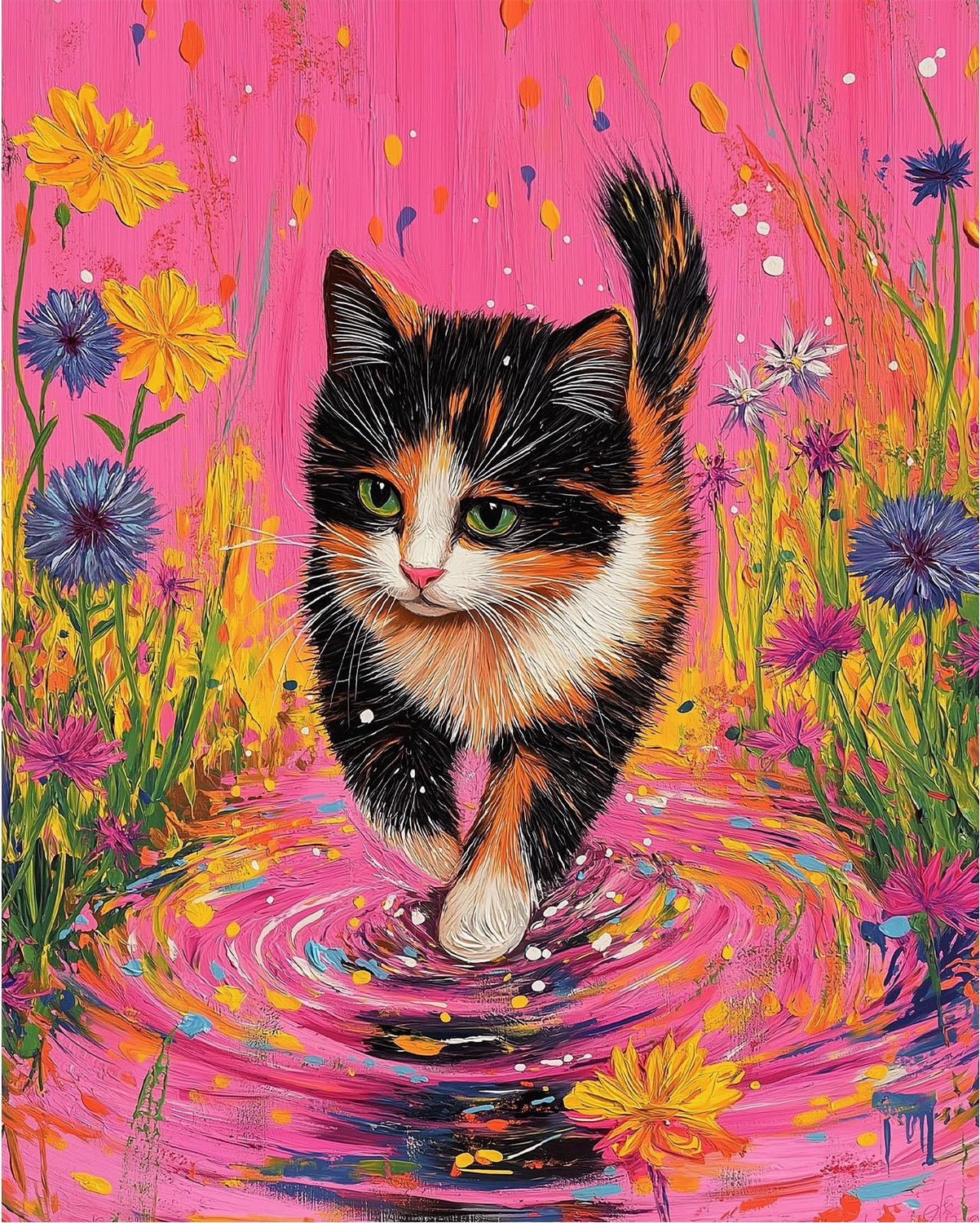 Schilderen op Nummer Kit - Handgeschilderd Olieverfschilderij - Bloemenzee 40 x 50 cm