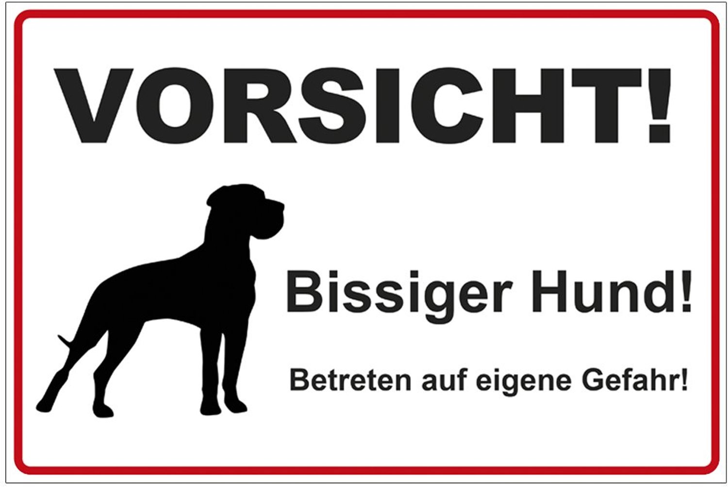 Waarschuwingsbord voor Honden - Hoogwaardige Aluminium Plaat 300x200mm