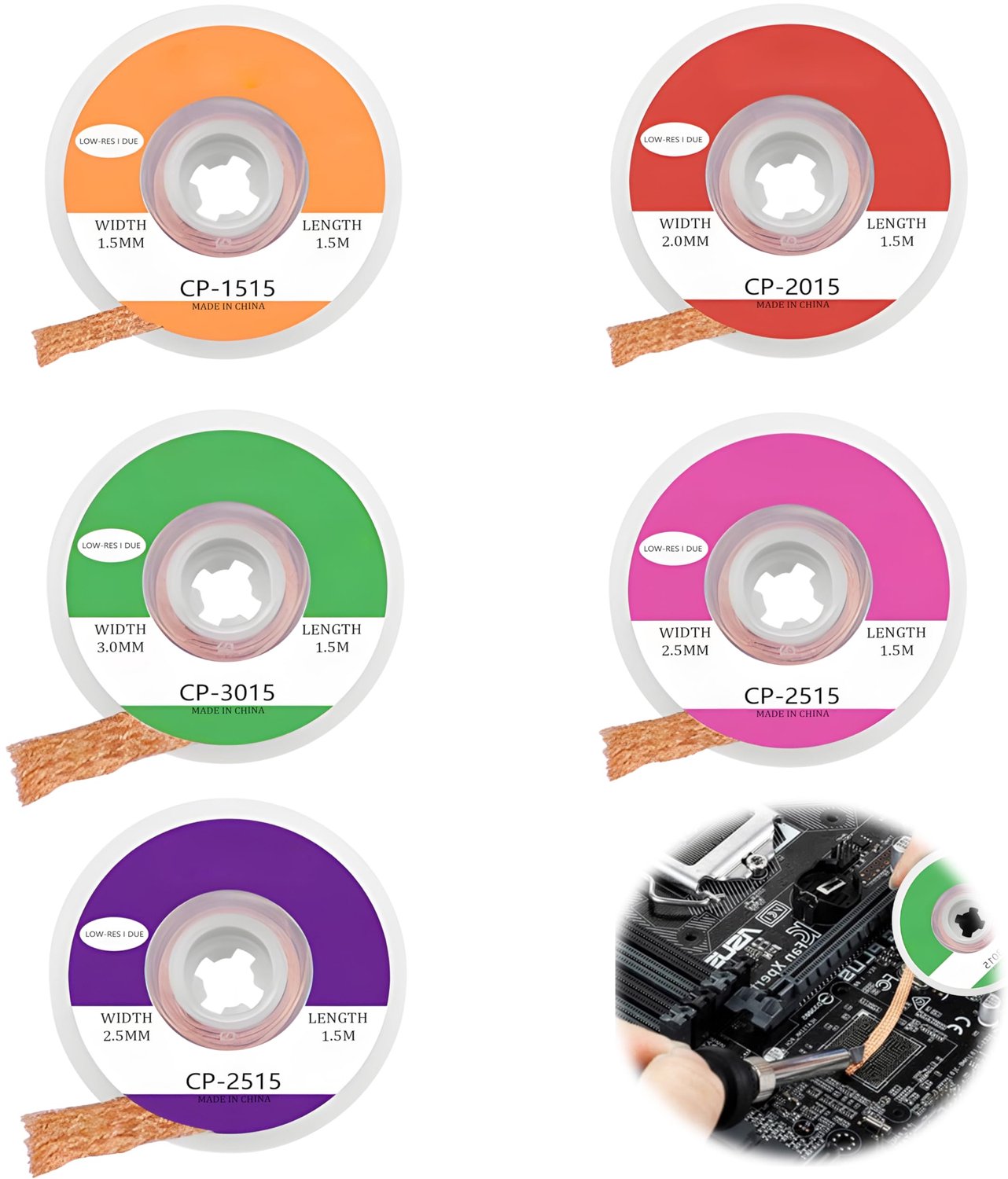 5 Stuks Desoldering Braid Set voor Elektronische Componenten