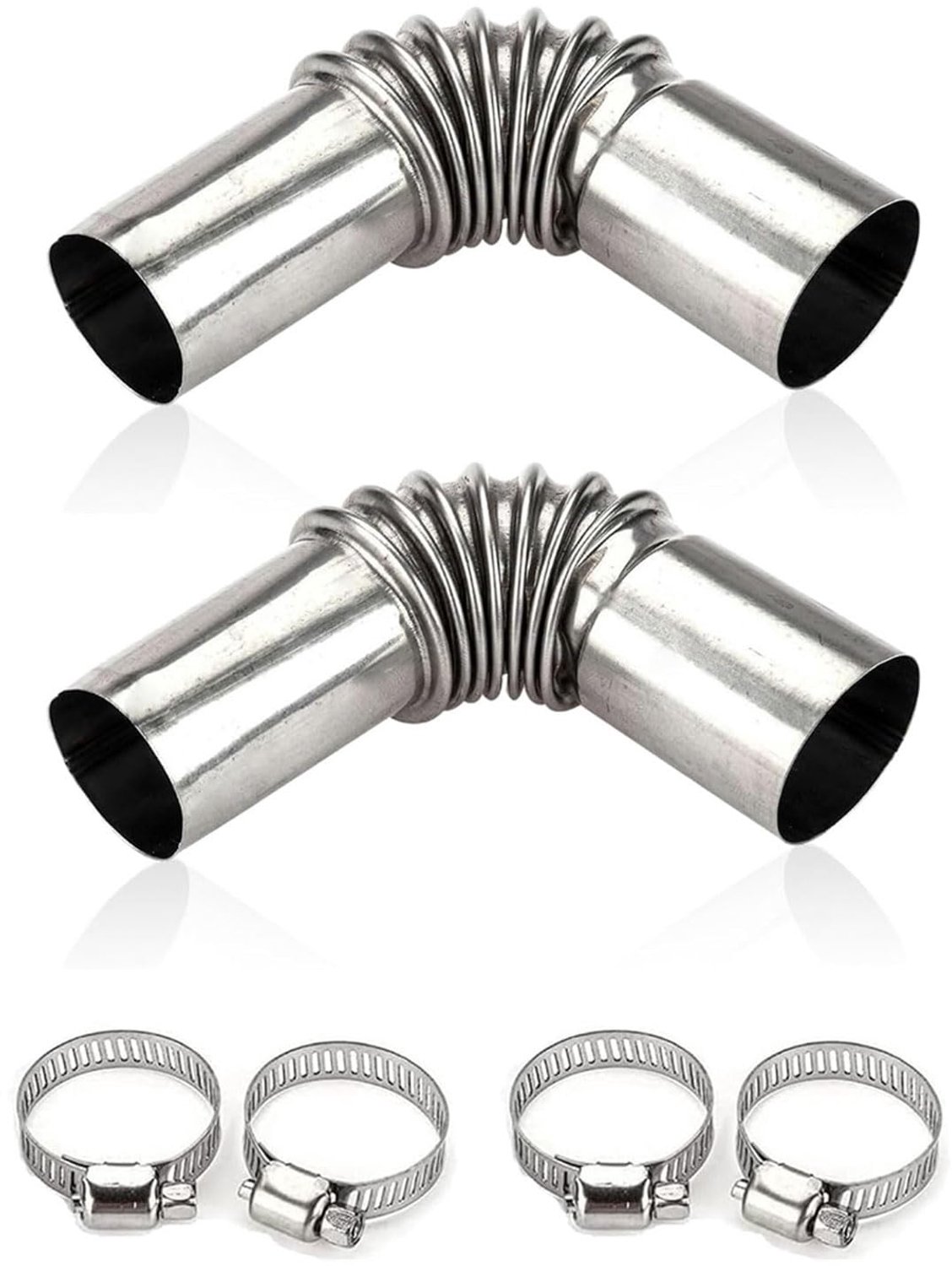 Roestvrijstalen Uitlaatpijpverbinder, 25 mm, Set van 2