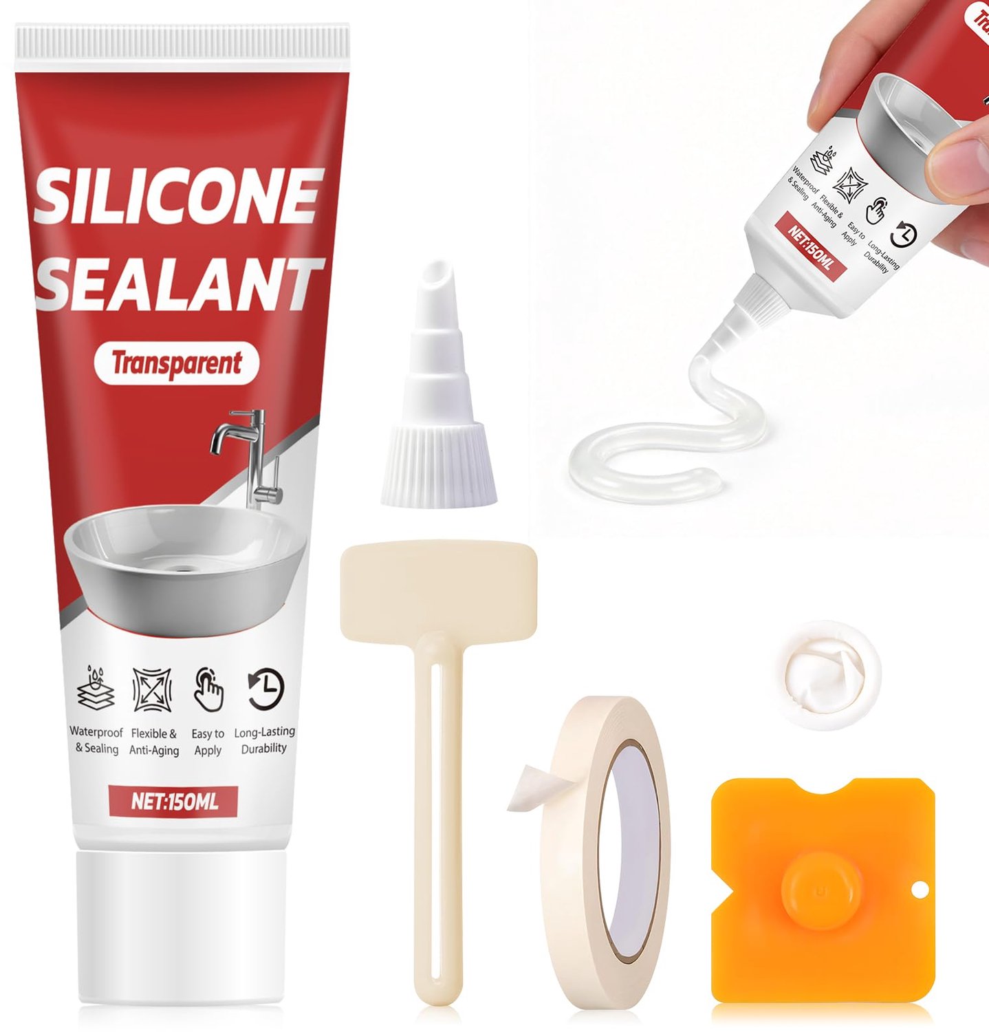 Transparante Silicone Kit voor Keuken en Badkamer
