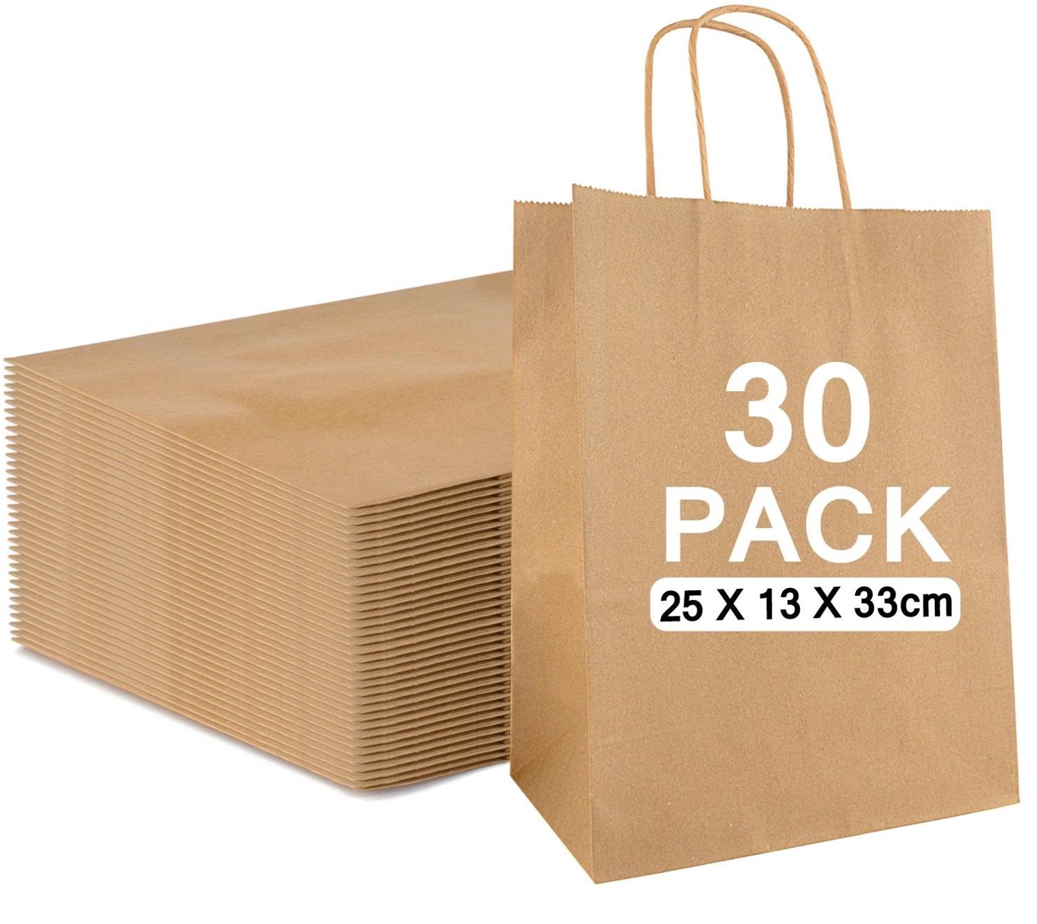 30 Stuks Bruine Kraft Papieren Tassen - Ideaal voor Cadeaus en Verpakkingen