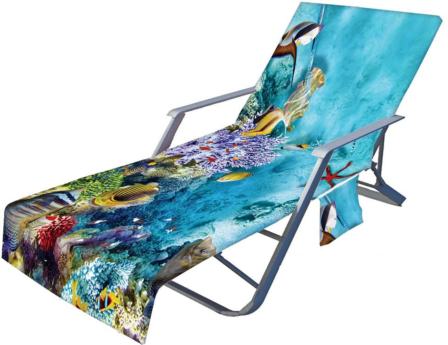 Microfiber Strandlaken voor Ligstoelen met Zijvak