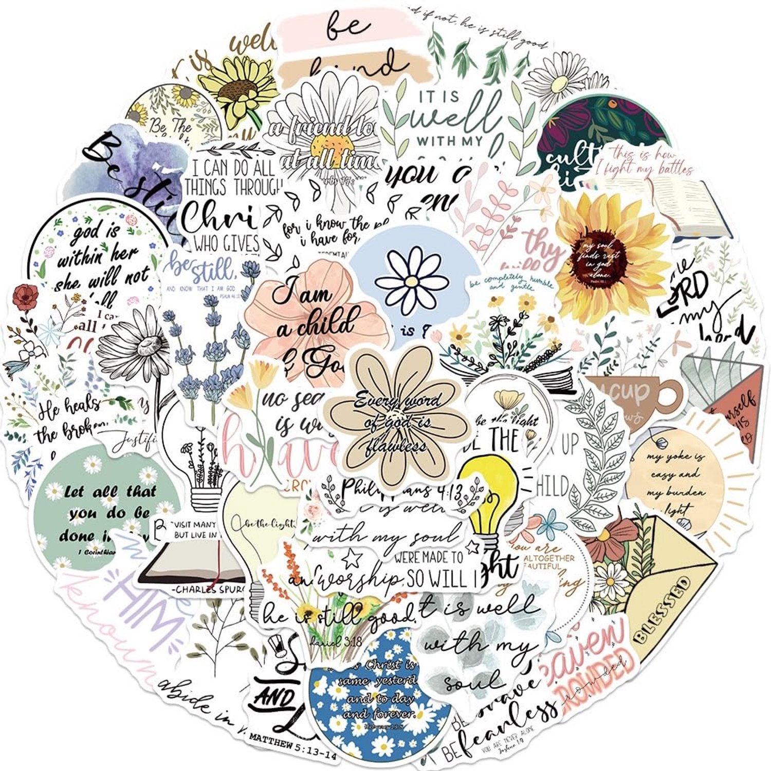 Set van 50 Waterdichte Motivatie Stickers voor Creatieve Decoratie