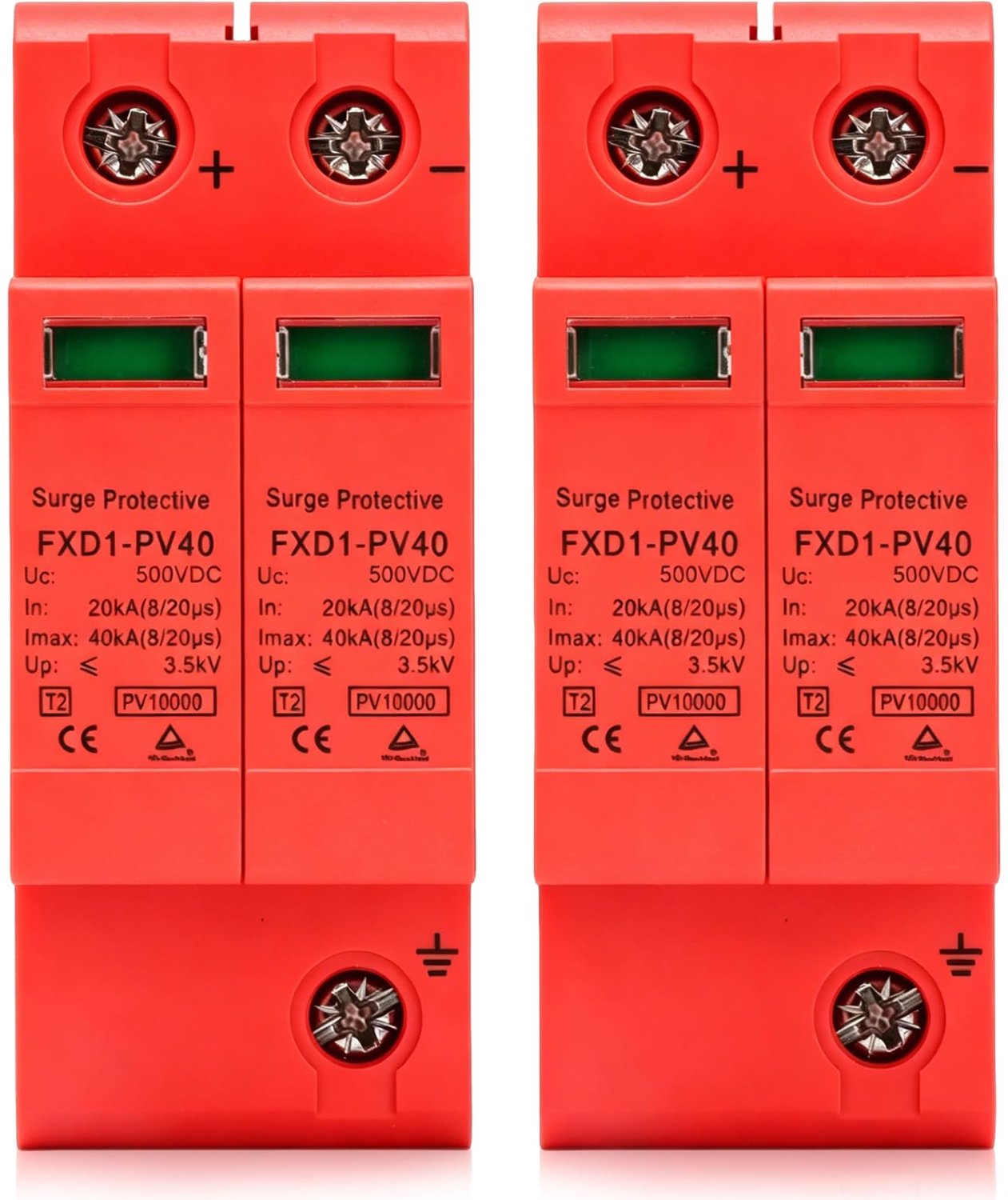 2 Stuks Overvoltage Beveiliging DC 500V voor Zonne-energie
