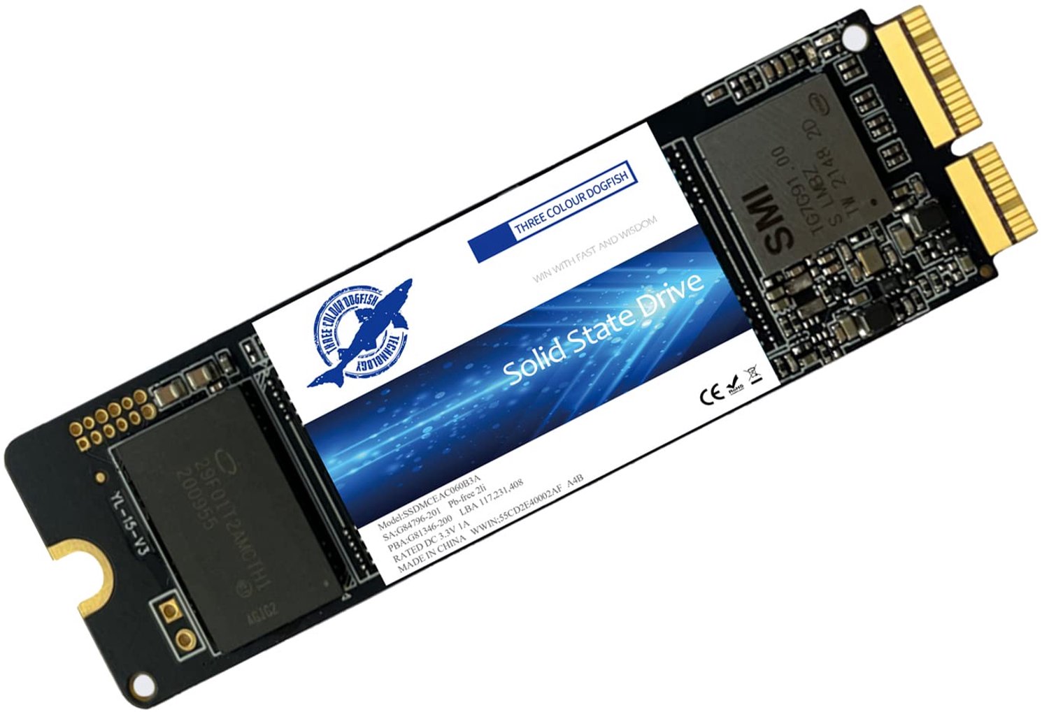 256GB SSD PCIe Gen3x4 M.2 NVMe Upgrade voor MacBook