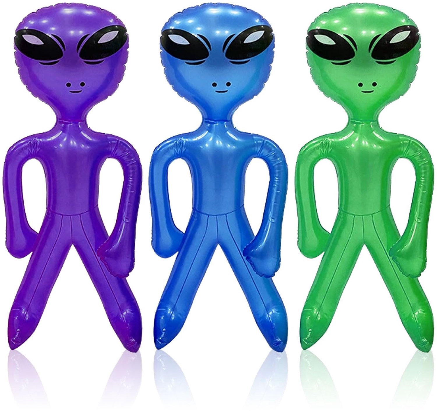 Opblaasbaar Kostuum Kind - 3 Stuks Alien - PVC Materiaal - Hoogte 45cm - Opvouwbaar - Ideaal voor Halloween - Feestkostuum