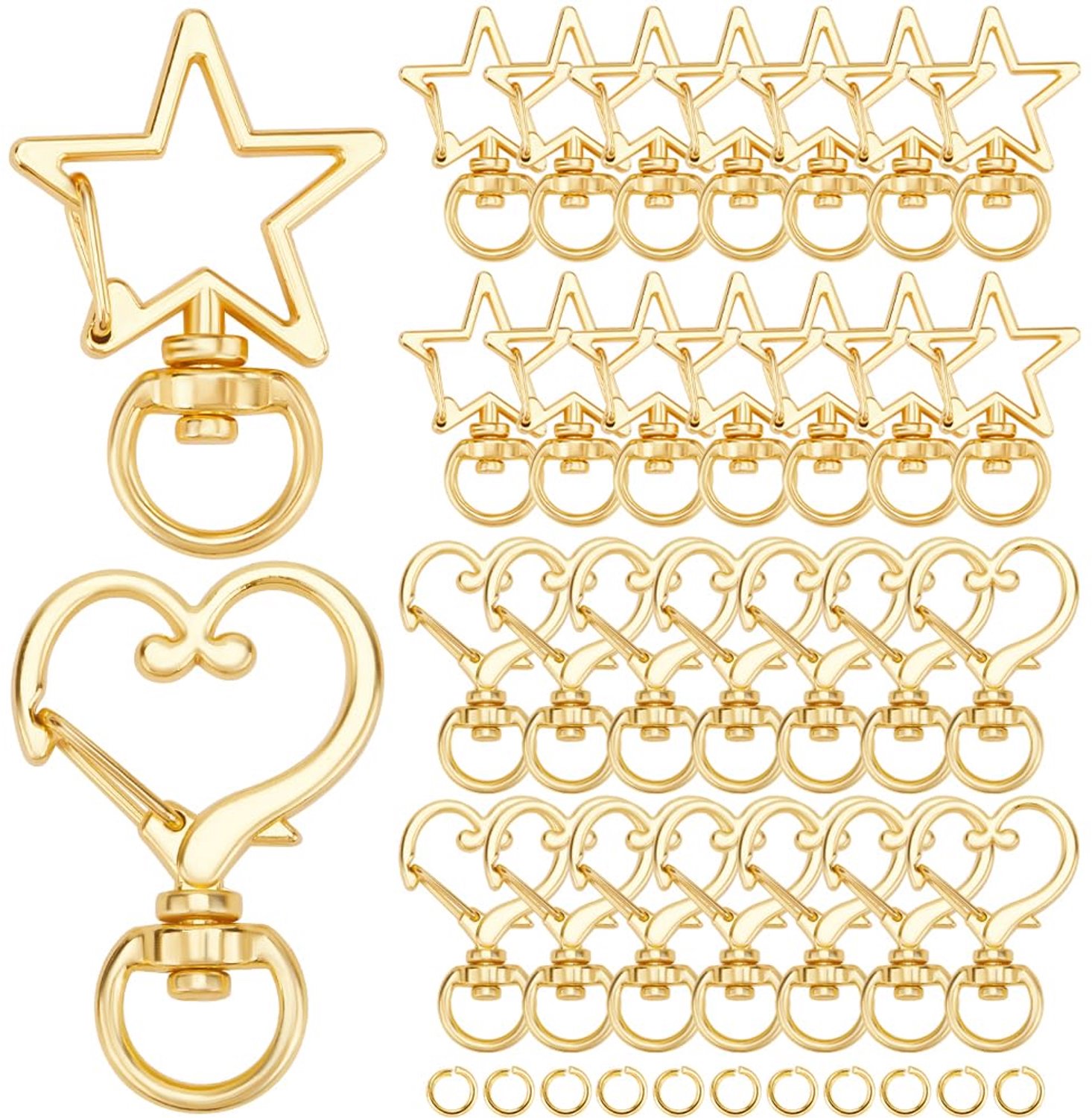 Set van 40 Gouden Swivel Snap Clips voor Sieraden