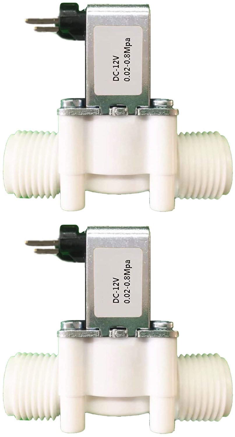 Magneetventiel Set van 2 - 12 V DC - G1/2 Inch - Vochtbestendig - Corrosiebestendig - Lange levensduur - Waterklep