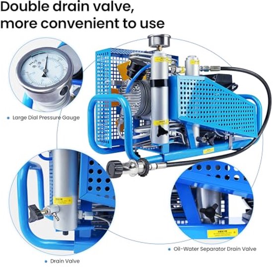 Hoge Druk Compressorpomp - 4500 Psi, 100L/min Luchtstroom — afbeelding 2