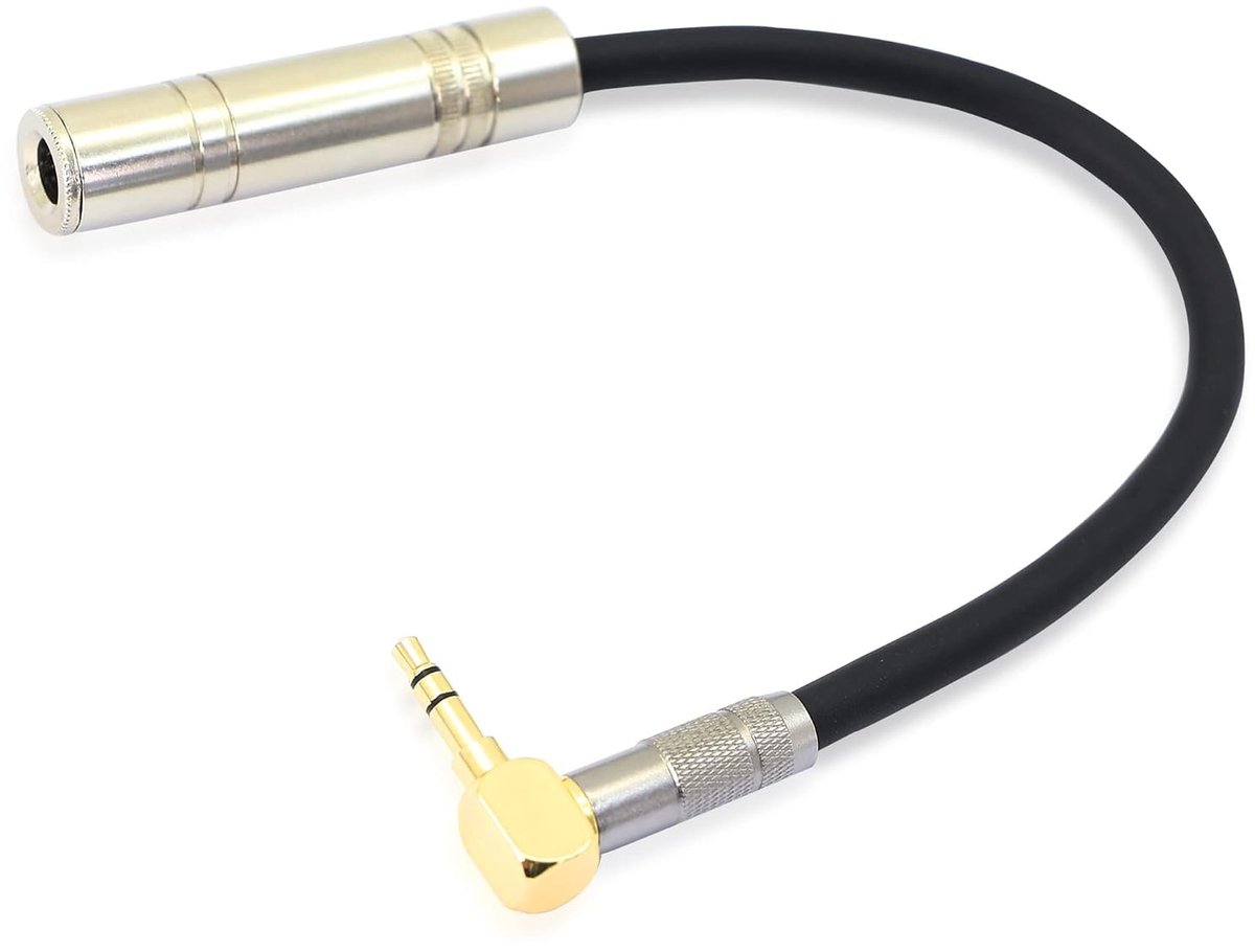 Audio Kabel 3.5mm naar 6.35mm, Goud Geplateerd TRS Stereo voor Audio Uitbreiding en Conversie, Korte 15cm Kabel