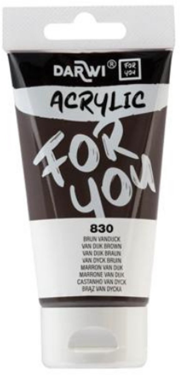 Darwi For You acrylverf 75 ml in tube van dyck bruin