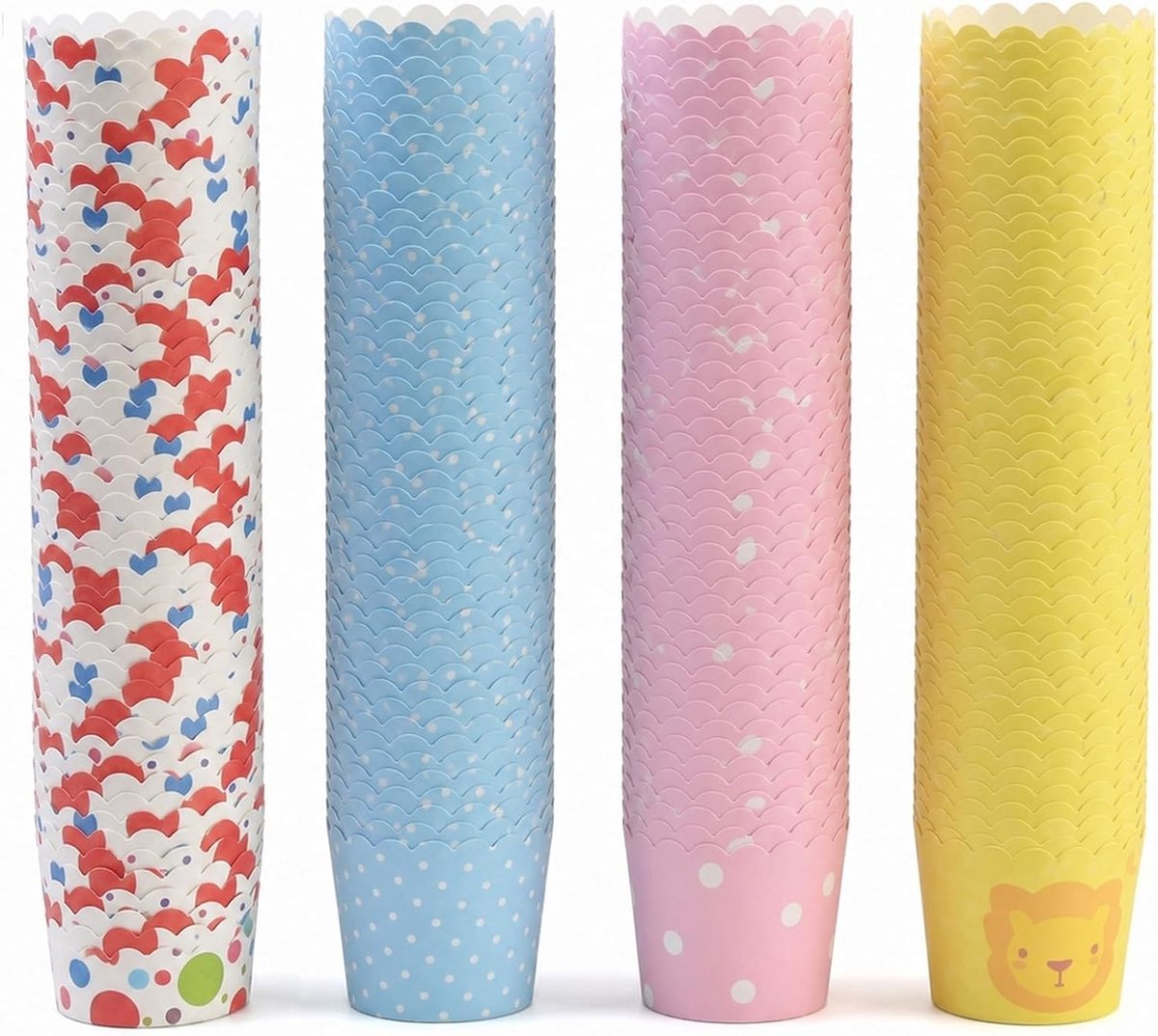 Set van 200 Kleurrijke Papieren Cupcakevormpjes - Warmte- en Oliebestendig voor Wafels, Appetizers en Desserts