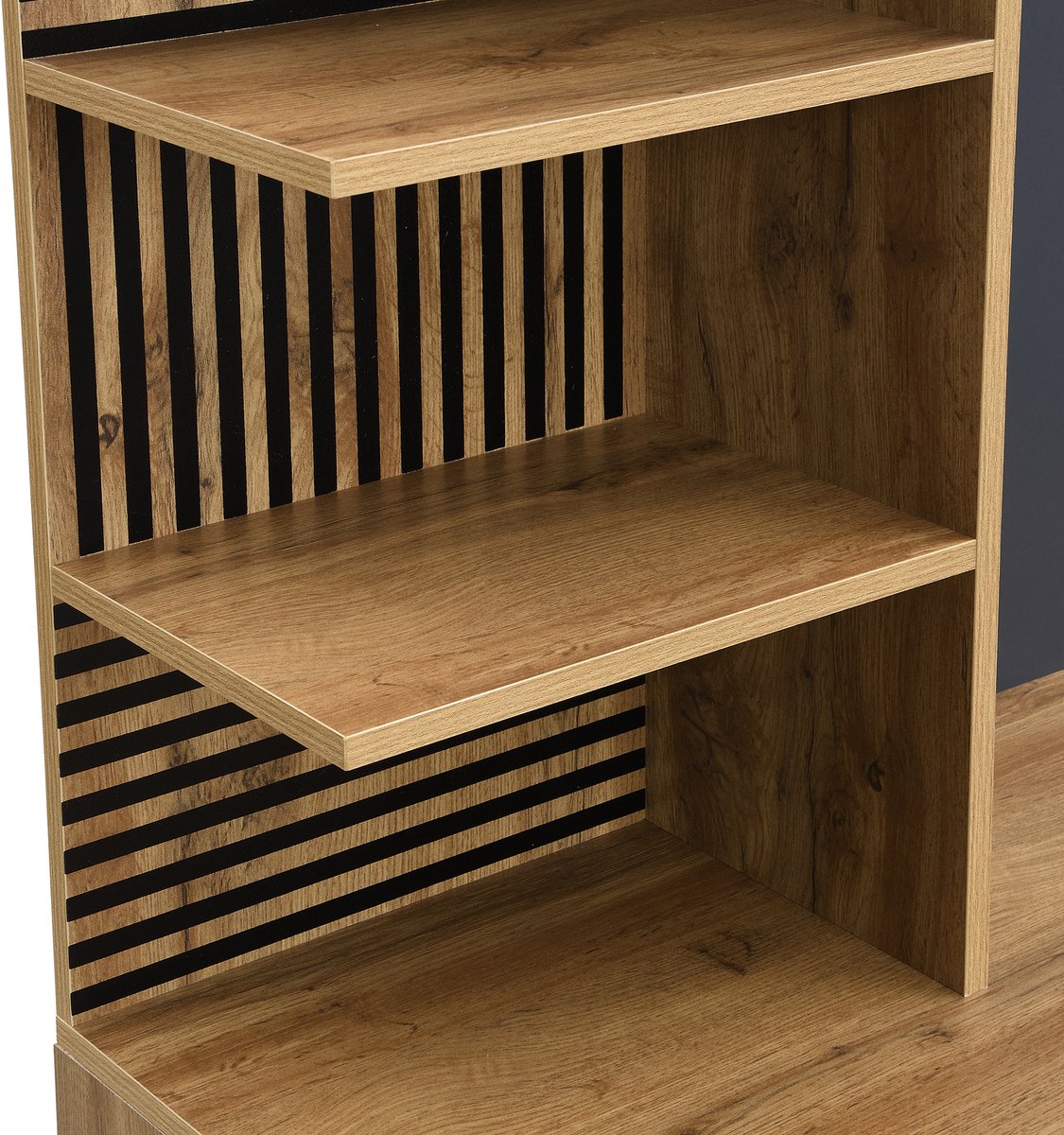 HAUSS SPOLE Kledingrek Met Schoenenvak, Legplanken En Haken - Voor Hal En Entree - Spaanplaat - 100x40x190,5 Cm - Natuur En Zwart