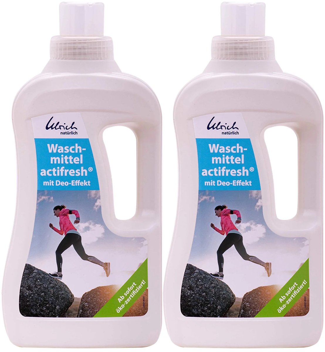 Wasmiddel natuurlijk, 2 x 1 Liter, actifresh met deo effect, vegan
