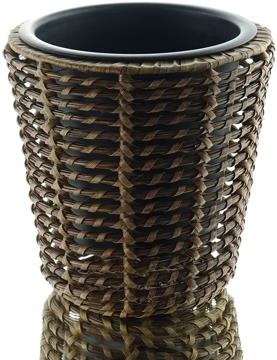 Kaemingk Plantenpot Bruin met Binnenpot Polyrattan en PP