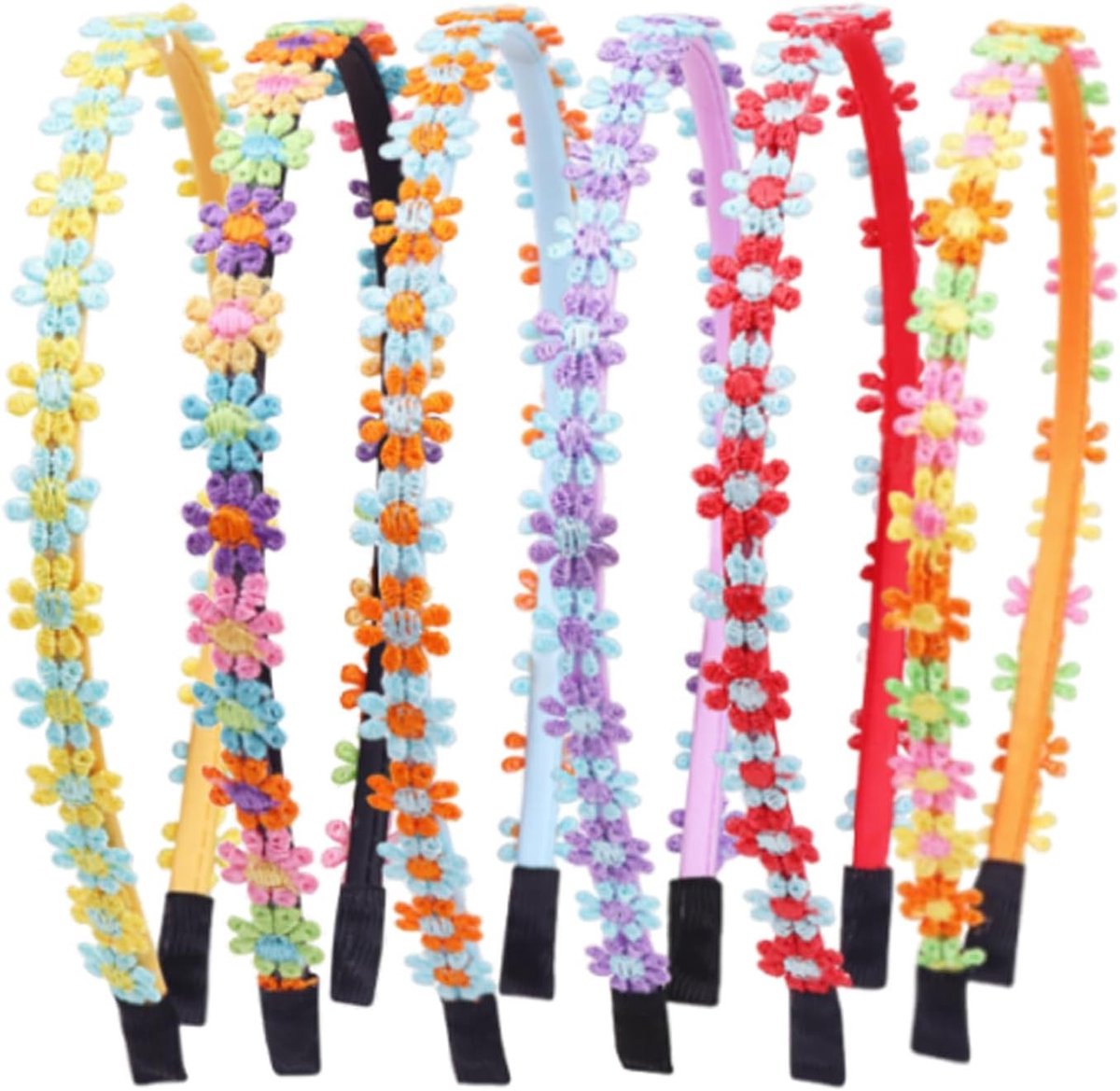 Kleurrijke bloemenhaarbanden voor meisjes - 6 stuks met madeliefjes, perfect voor feesten en dagelijks gebruik