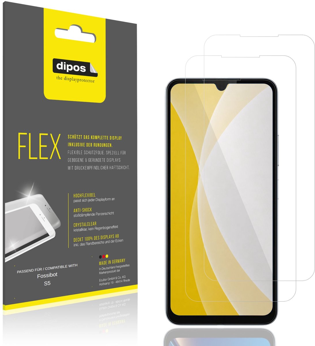dipos – 2x Beschermfolie geschikt voor Fossibot S5 | 3D Full Cover Screenprotector | 100% Passend