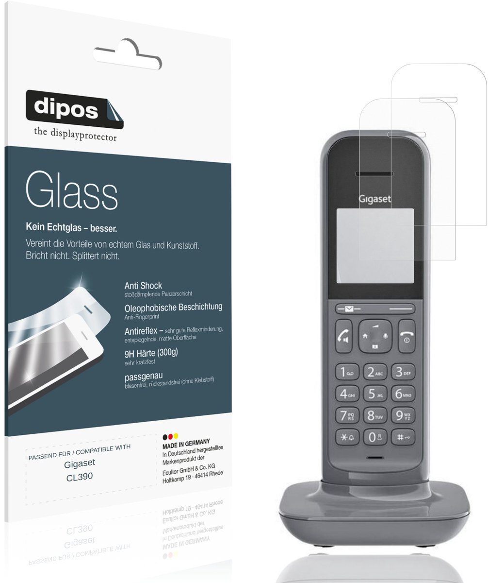 dipos – 2x Matte Pantserfolie geschikt voor Gigaset CL390 | 9H Screenprotector
