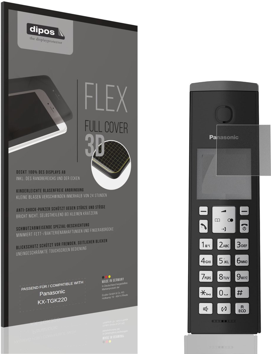 dipos FLEX – Matte Privacy Screenprotector geschikt voor Panasonic KX-TGK220 | Volledige Schermbescherming | Case-Friendly