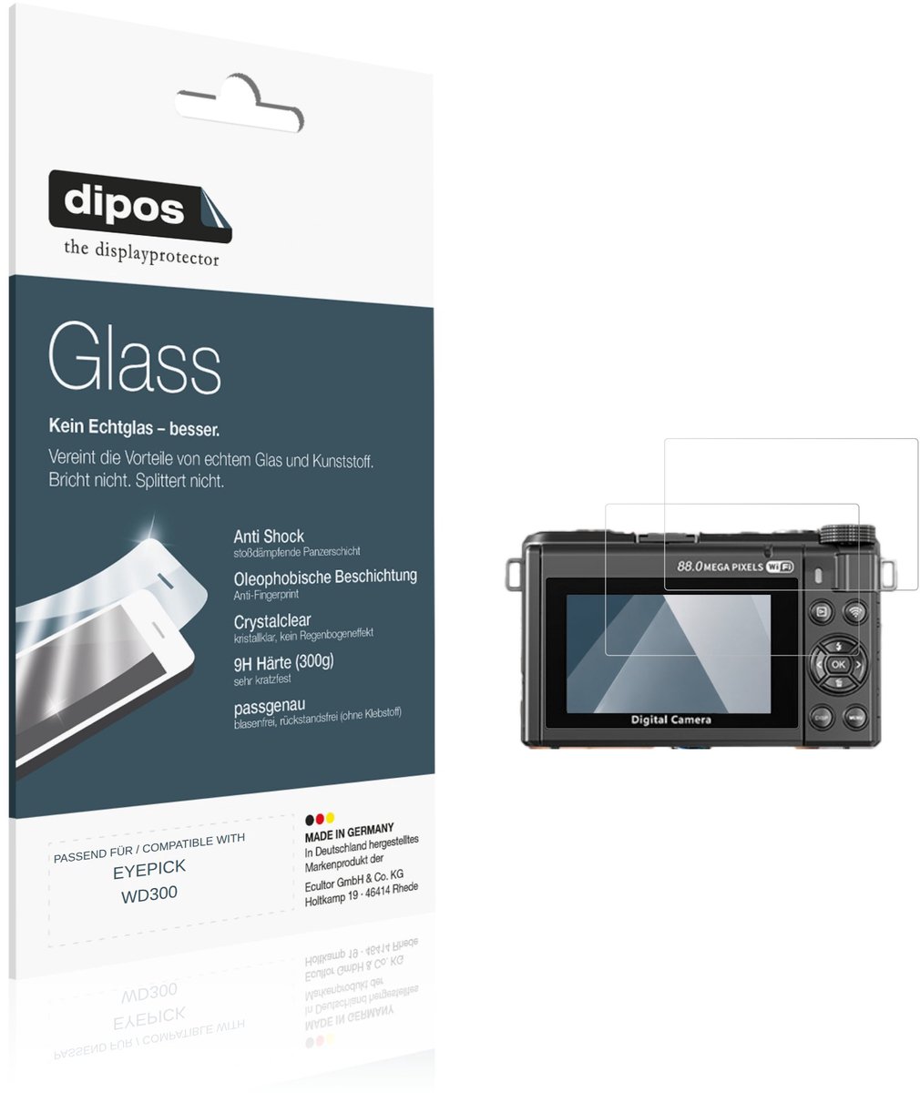 dipos – 2x Pantserfolie geschikt voor EYEPICK WD300 | 9H Screenprotector