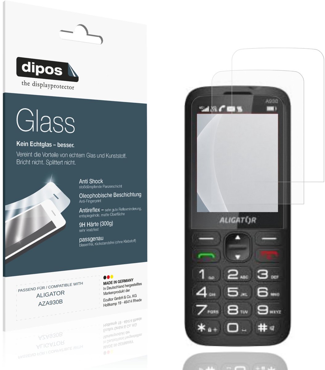 dipos – 2x Matte Pantserfolie geschikt voor ALIGATOR AZA930B | 9H Screenprotector