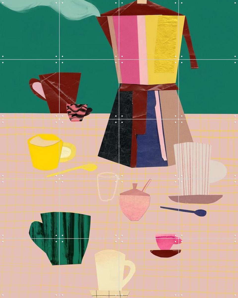 IXXI Espresso 7, Signorinah - 80 x 100 cm - Gratis ophangtool - Grote wanddecoratie en posters - Illustraties, Vintage, Kleurrijk, Eten & Drinken
