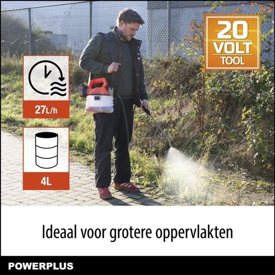Powerplus - Dual Power Garden - POWDPG80401 - Geborsteld - Druksproeier - 20V 4L - excl. batterij en lader van Merkloos	 — afbeelding 3