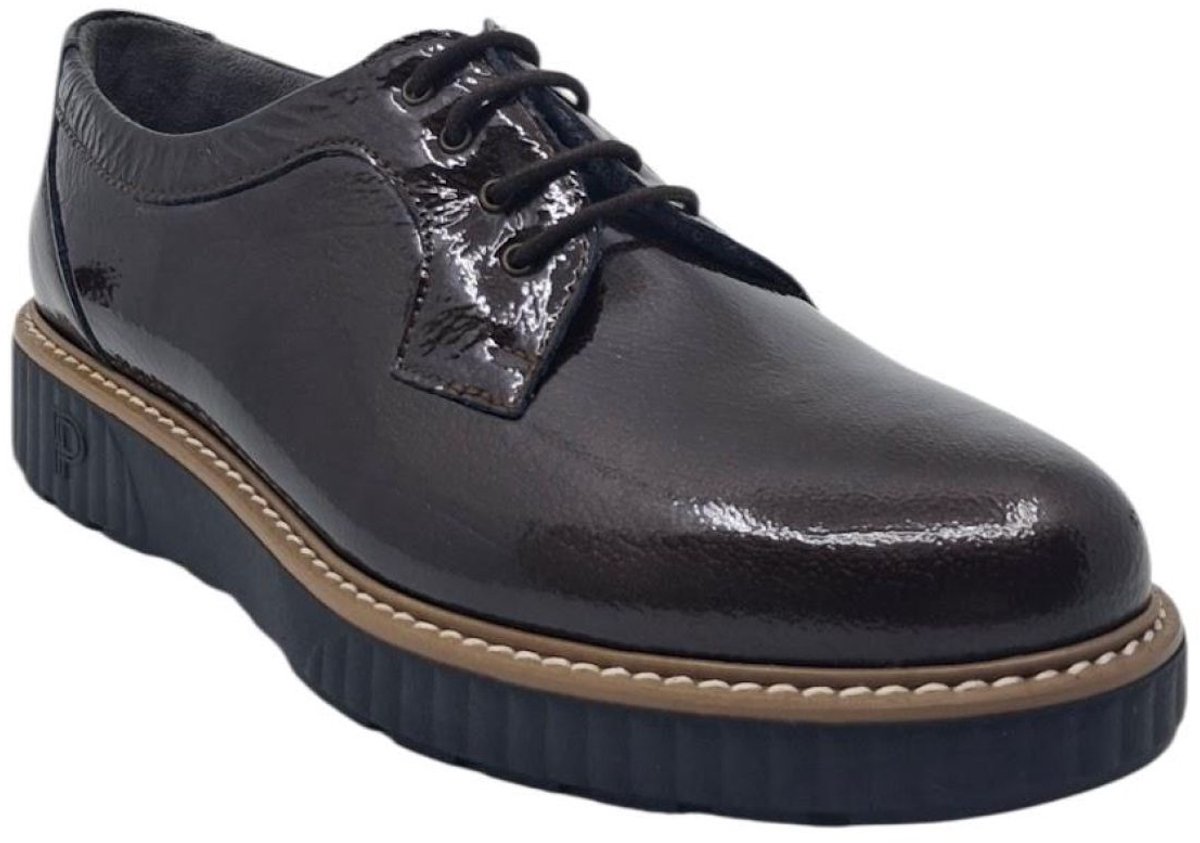 Pitillos 11551 marron veterschoen in lakleer