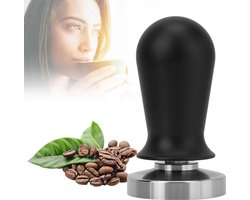 Zwarte roestvrijstalen koffiestamper Geschikt voor platte onderkant (54 mm)