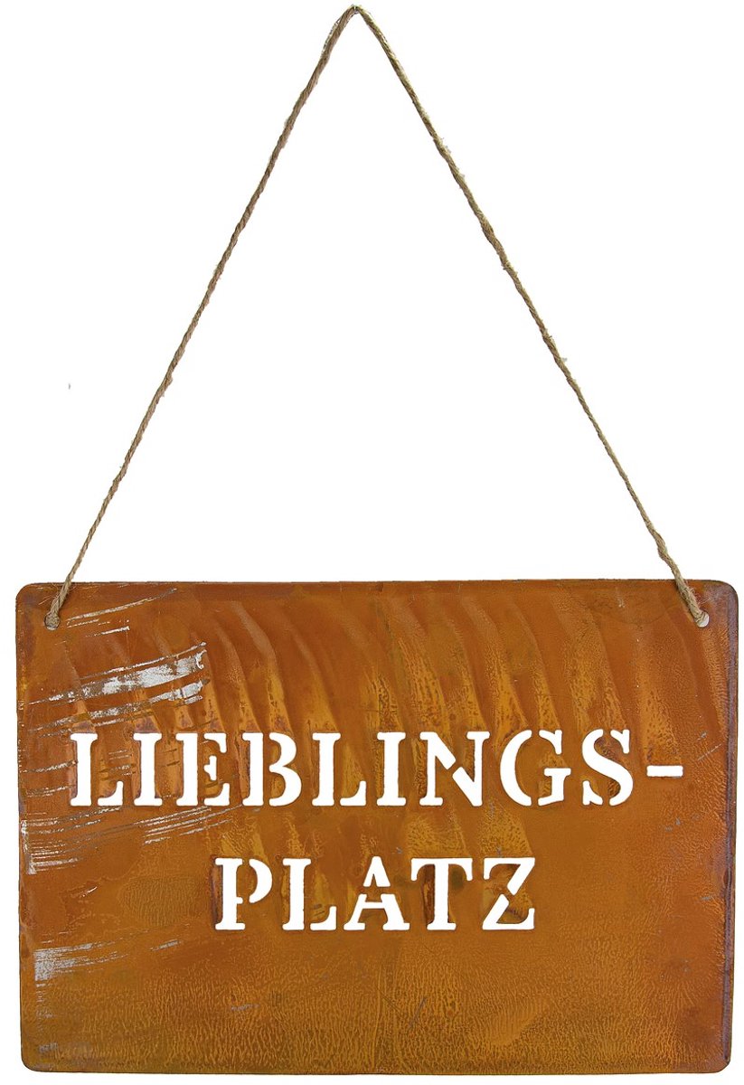 Riffelmacher bord metaal 'Lieblingsplatz' roest 30x20cm