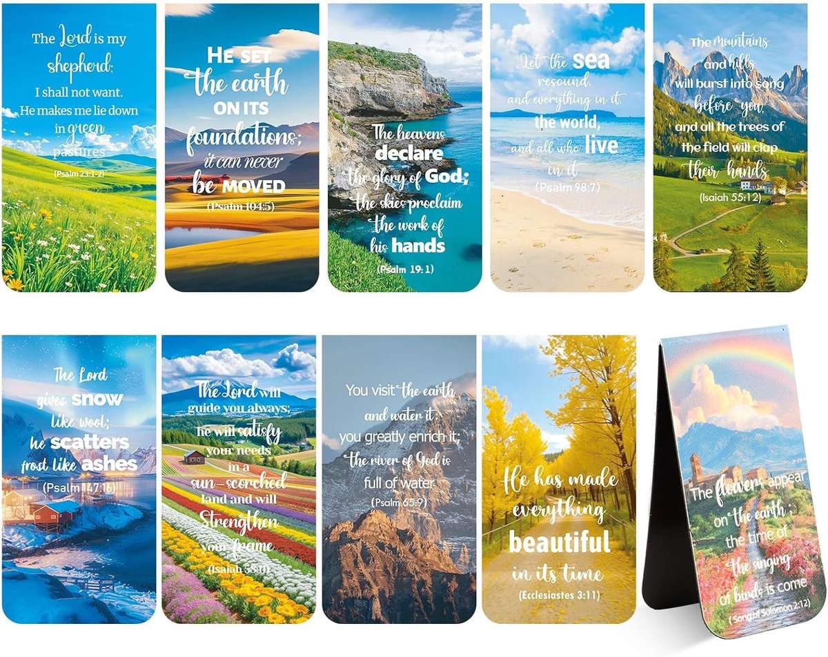 10 Stuks Bijbelvers Magnetische Bladwijzers voor Inspiratie, Dubbelzijdige Christelijke Pagina Markeringen voor Vrouwen en Mannen, Perfect voor Boeken en Studie