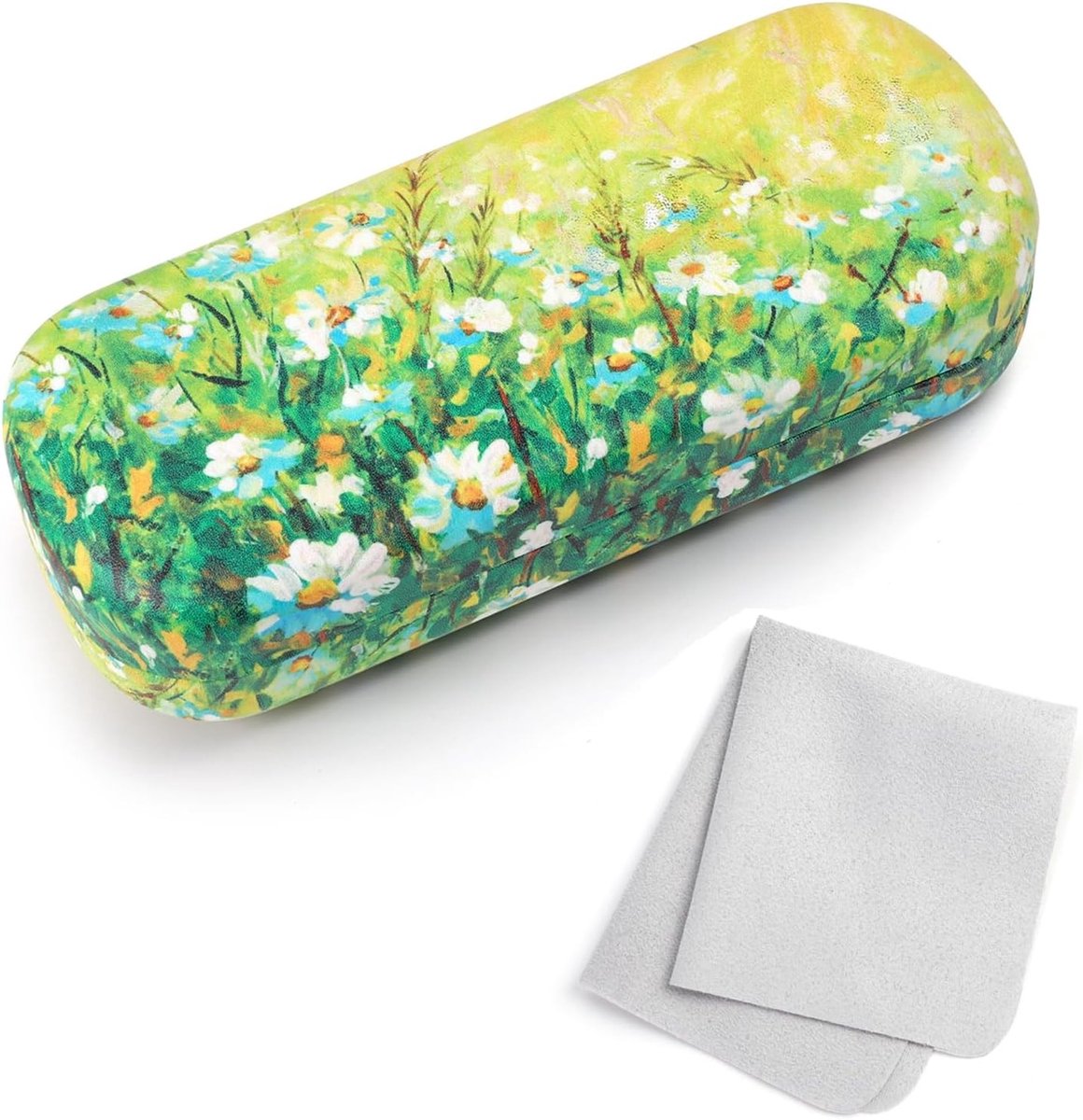 Duurzame brillenkoker met bloemen en bijenmotief voor dames, heren en kinderen - Inclusief schoonmaakdoekje en ruime opbergruimte voor zonnebrillen en leesbrillen