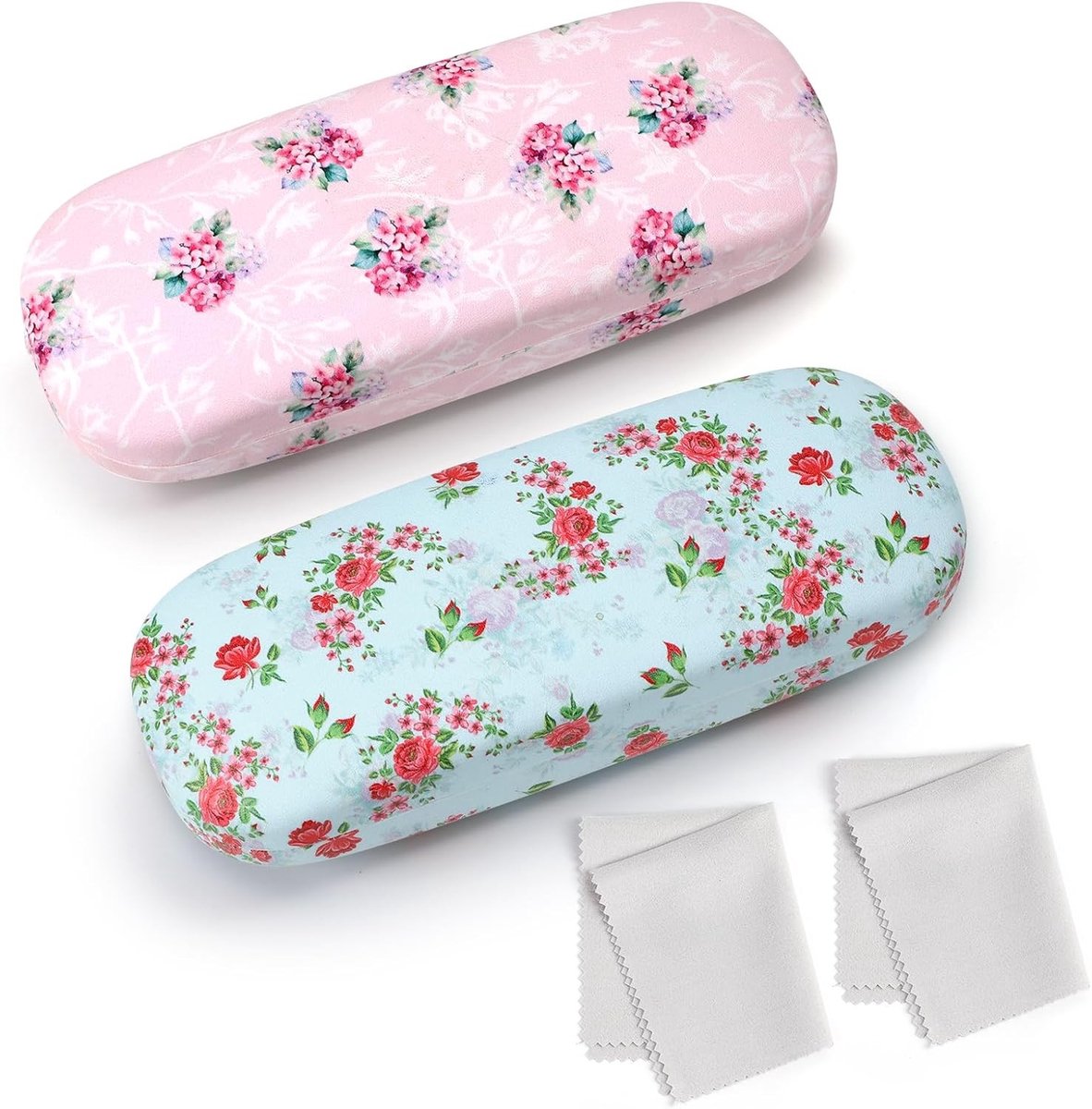 Stijlvolle brillenkoker met bloemenpatroon, krasbestendig en inclusief schoonmaakdoekje voor dames en meisjes