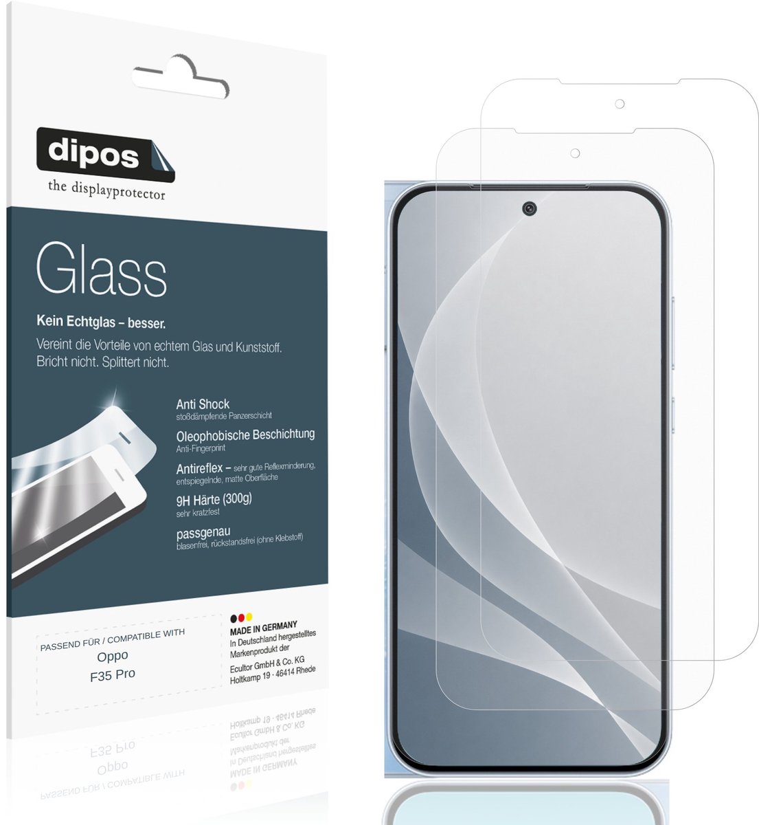 dipos – 2x Matte Pantserfolie geschikt voor Oppo F35 Pro | 9H Screenprotector