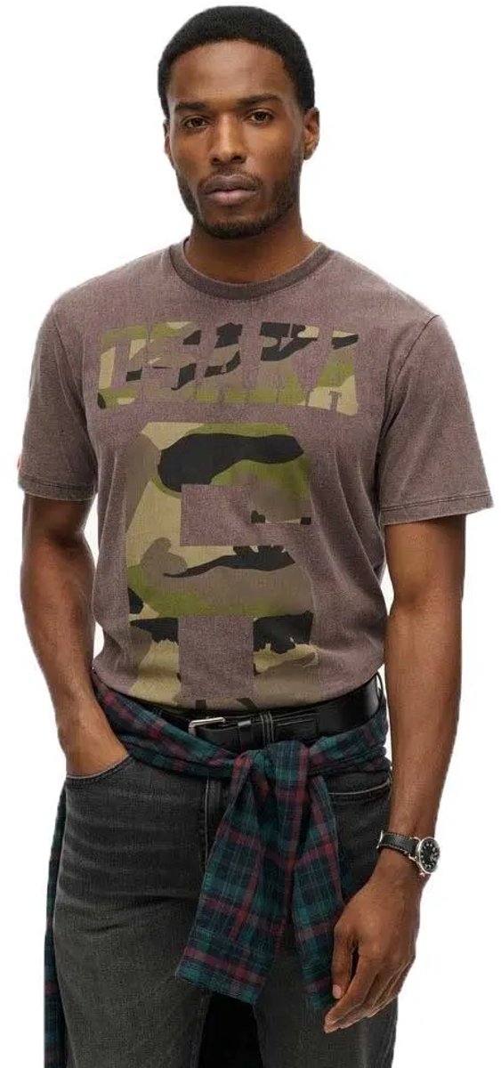 Superdry Osaka T-shirt met losse pasvorm Heren T-shirts Bruin