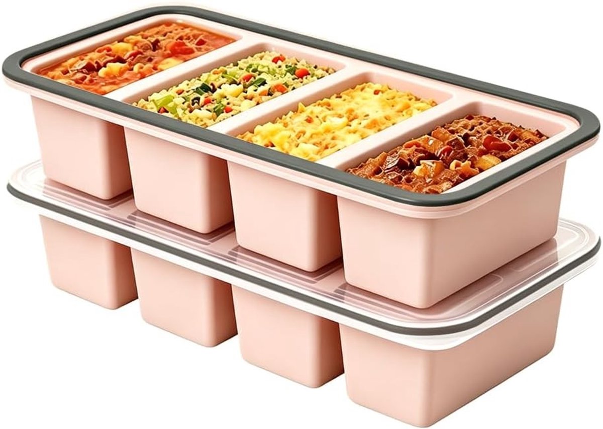 Extra grote siliconen vriesvormen voor soep, 250 ml, ideaal voor het invriezen van soep, bouillon en sauzen, BPA-vrij