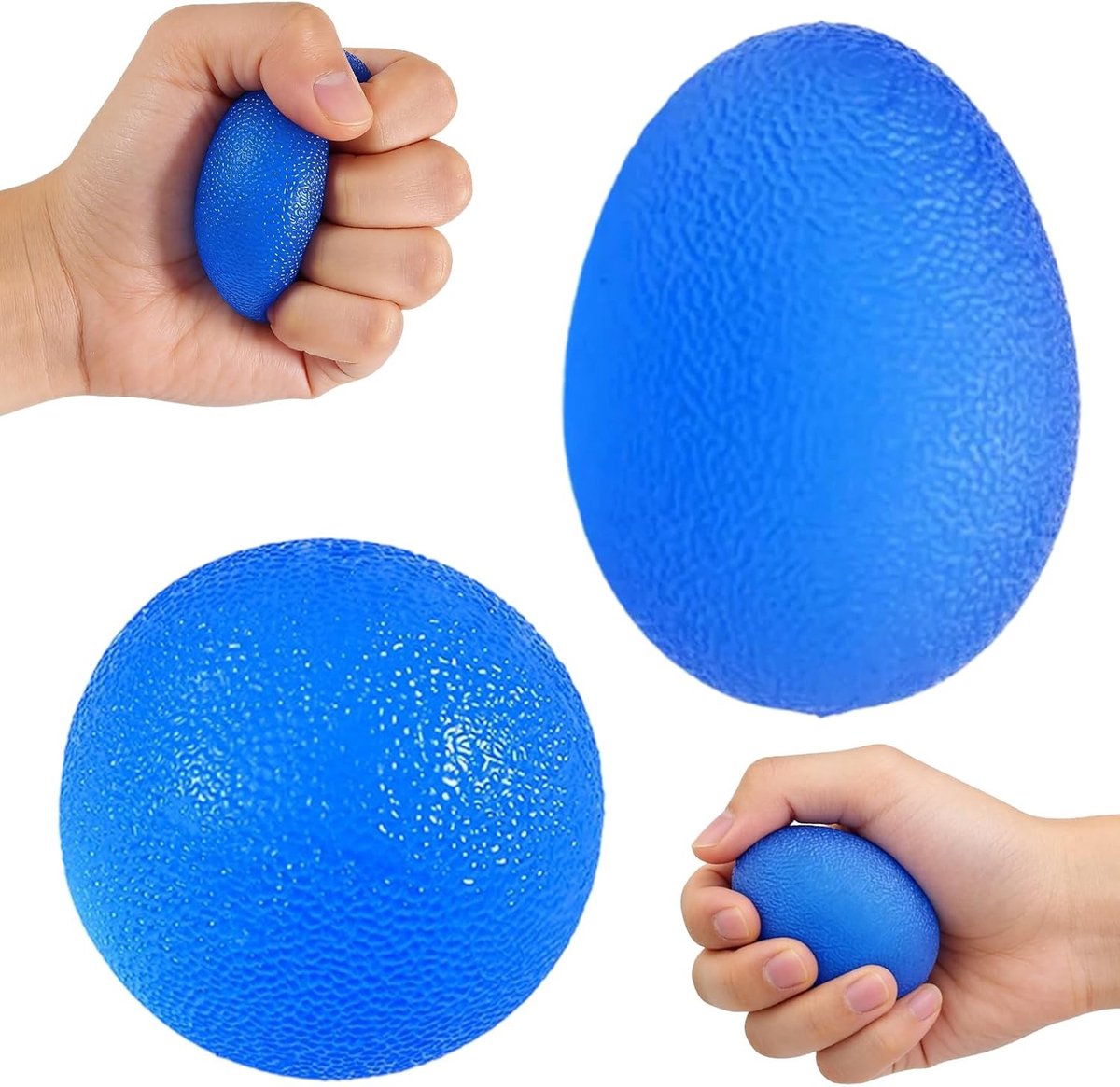 Blauwe siliconen knedenballen voor handtherapie, handtrainer, stressverlichting en gripversterking